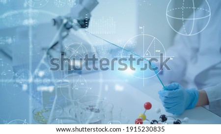 Science technology concept. Scientific examination view. Scientist. Royalty-Free Stock Photo #1915230835