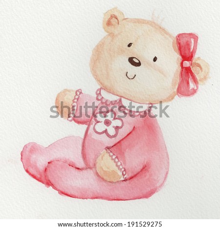 sweet teddy bear in pink
