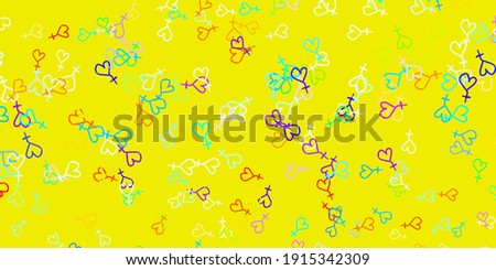 Light Multicolor vector pattern with feminism elements. Abstract illustration with a depiction of women's power. Design for International Women’s Day.