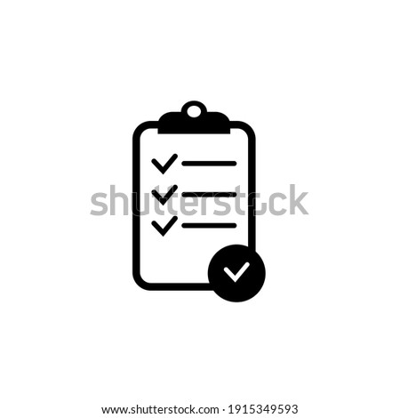 Tasks. Clipboard icon. Task done. Signed approved document icon. Project completed. Check Mark sign. Worksheet sign. Survey. Extra options. Application form. Fill in the form. Report. Office documents Royalty-Free Stock Photo #1915349593