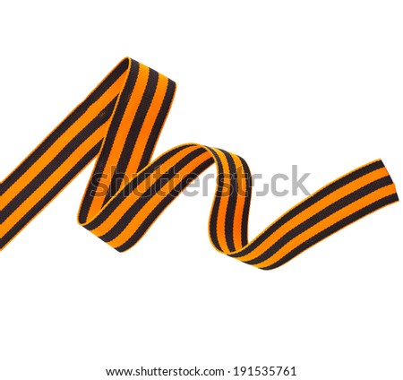 black orange strip ribbon tape surface close up isolated on white background 