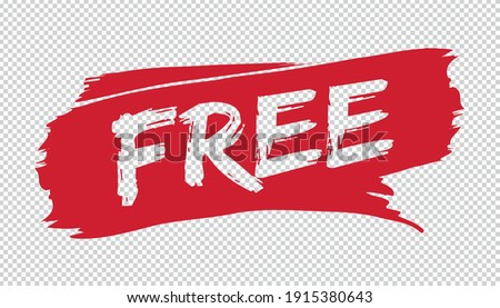 Brush Stroke Free - Red Vector Illustration - Isolated On Transparent Background