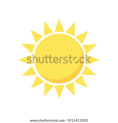 Sun icon symbol isolated on white backgorund. Vector stock