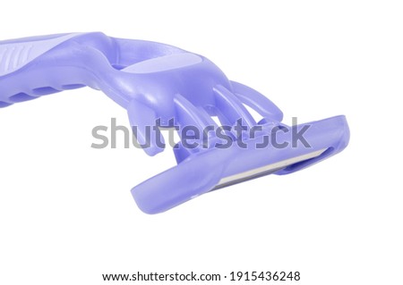 Violet lady razor for shaving isolated on the white background