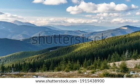 Panoramic view on Karpatian Mountains
