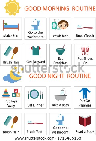 Kids Daily Responsibilities Chart, Kids Daily Routine, Chore Chart, Morning
Evening Checklist, Daily Task List, Children Job Poster, Royalty-Free Stock Photo #1915466158