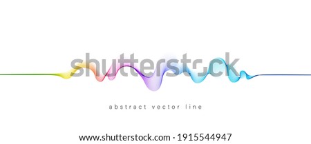 Abstract flowing wavy lines. Colorful dynamic wave. Vector design element for concept of music, party, technology, modern. Royalty-Free Stock Photo #1915544947