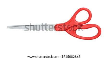 Red scissors isolated on white background Royalty-Free Stock Photo #1915682863