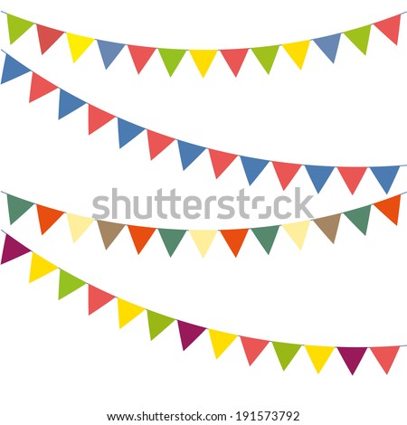 Blank banner, bunting or swag templates for scrapbooking parties, spring, Easter, baby showers and sales, on transparent background, in vector format Royalty-Free Stock Photo #191573792