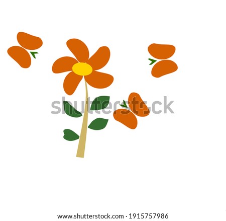 Sunflower vector classic concept, flower plant object surrounded by several butterflies suitable for invitation cards, backgrounds, templates, greeting cards, symbols, on white backgrounds