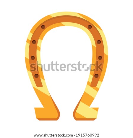 golden horseshoe luck saint patrick icon vector illustration design