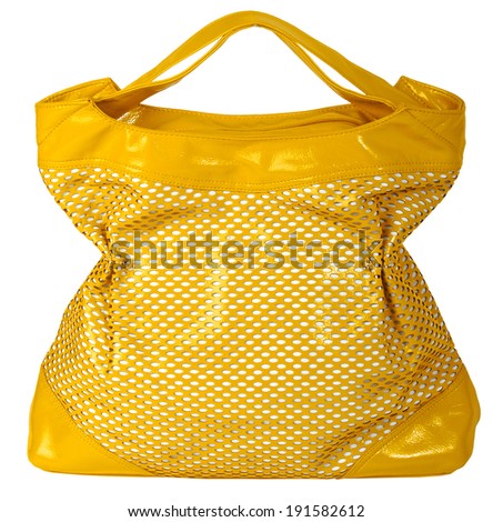 yellow bag isolated on white