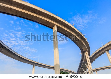 Curve of High way bridge 