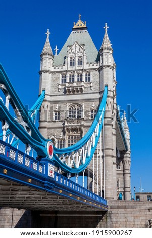 Tower Bridge on the River Thames England UK which is often mistaken for London Bridge and is a popular travel destination tourist attraction landmark of the city centre stock photo image