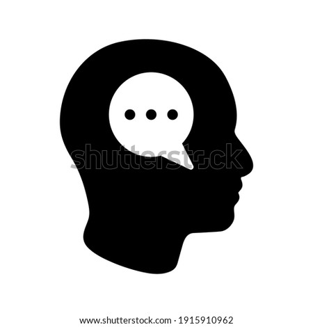 Head think concept icon design. Message talk sign. Creative idea symbol. color editble  Royalty-Free Stock Photo #1915910962