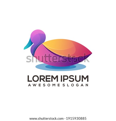 Duck logo Design Colorful Vector illustration