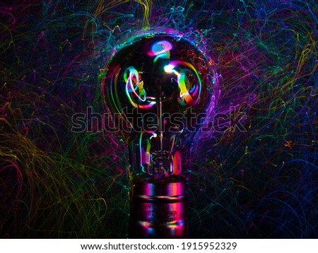 light bulb on a colored background