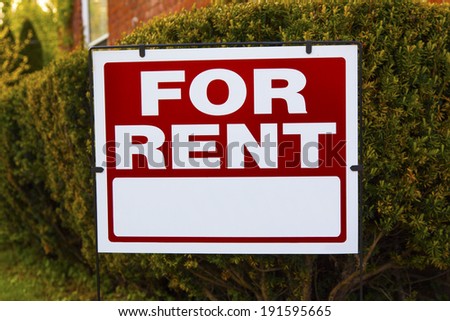 A for rent sign. 