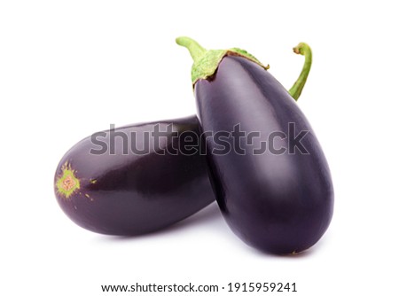 Eggplant vegetable closeup isolated on white background Royalty-Free Stock Photo #1915959241
