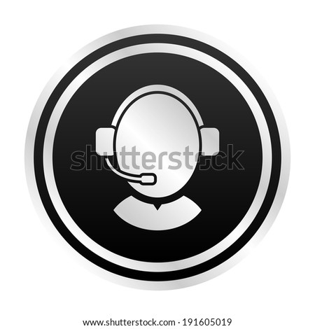 Customer support operator with headset icon