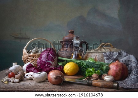 Mediterranean still life with vegetables