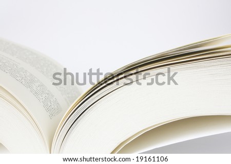 The open book in soft binding with the text without pictures. The classical book.