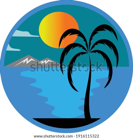 Beach logo design vector stock