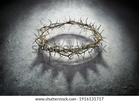 Wreath Of Thorns With King Crown Shadow - Passion And Triumph Of Jesus Royalty-Free Stock Photo #1916131717