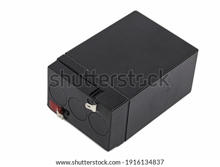 Acid rechargeable battery, isolated on white background