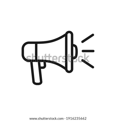 illustration of megaphone icon with simple line style Royalty-Free Stock Photo #1916235662