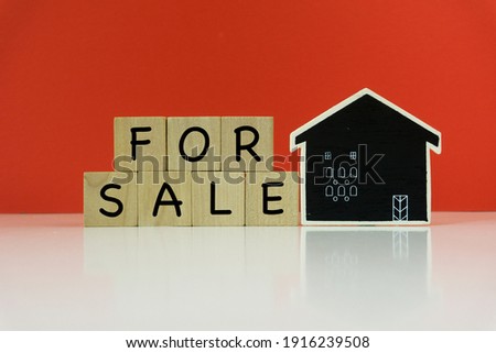 FOR SALE Text on Wooden Blocks.
