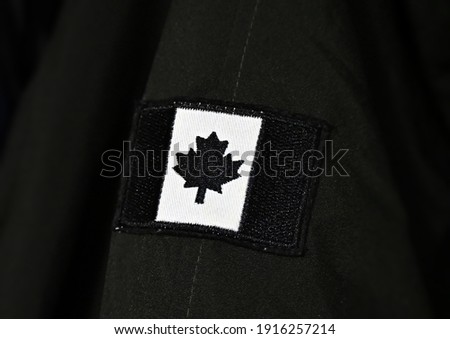 Black Canadian military flag patch 