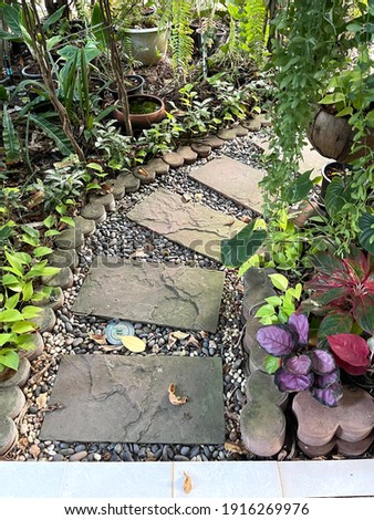 Limestone tile decoration for walkway in the garden