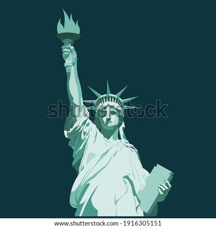 statue of liberty vector sculpture    Royalty-Free Stock Photo #1916305151