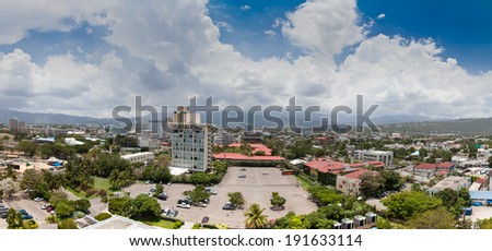 High angle view of a city, Jamaica