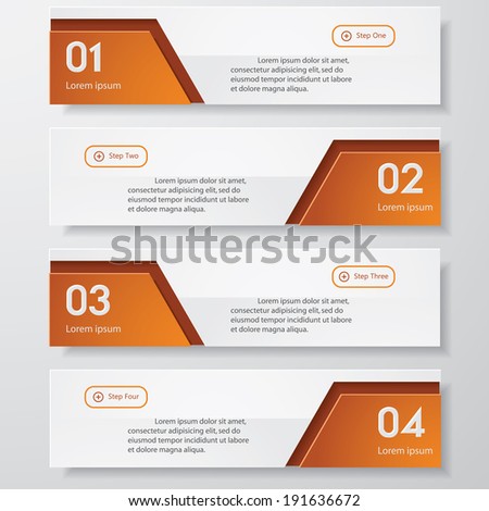 Design clean number banners template/graphic or website layout. Vector.