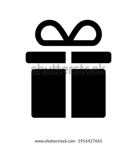 Gift box icon or present icon. Gift box in glyph style. Applicable for celebration or present, ribbon, win design. Present symbol. Vector illustration.