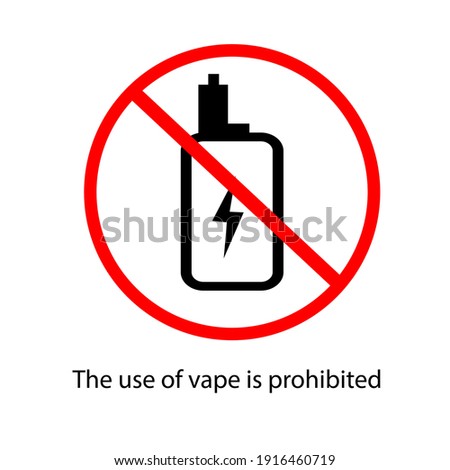 the use of vape is prohibited. no vape. Forbidding sign, icon. Vector illustration