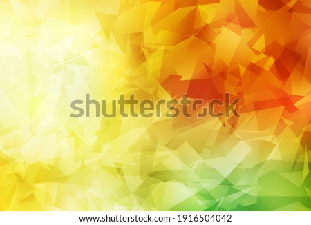 Light Red, Yellow vector low poly background. Elegant bright polygonal illustration with gradient. New template for your brand book.