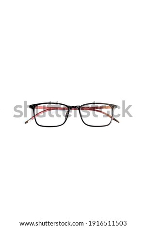 black color combination red box glasses. isolated white background

