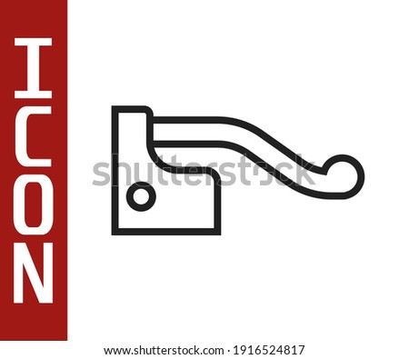 Black line Bicycle brake icon isolated on white background.  Vector