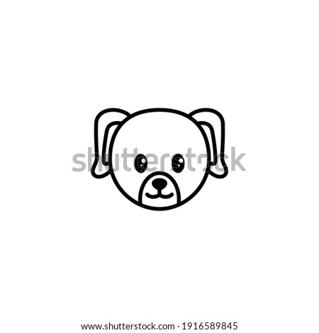 Icon Illustration of Dog Zodiac Outline - Chinese Zodiac Vector Illustration