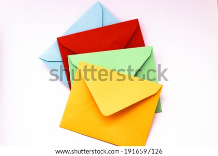 for bisexual love messages or for gay chat sites concept photo on colorful envelopes. copy space for your text. 
