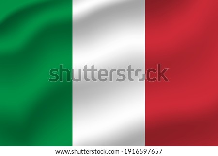 Italy waving flag vector editable