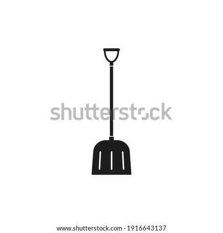 Snow shovel icon. Vector. Flat design.