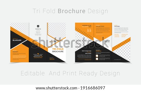 Brochure Design, Real Estate Trifold Brochure or a4 size flyer and annual report cover template design