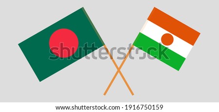 Crossed flags of Bangladesh and the Niger