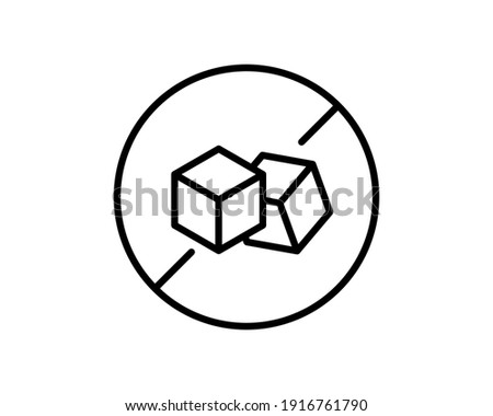 No Sugar free vector icon. Vector sugar cubes in circle icon for no sugar added product package design. Royalty-Free Stock Photo #1916761790