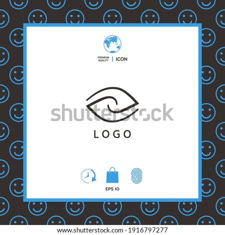 Logo - two hemispheres of the brain, two leaves, two spirals, an eye with a pupil 