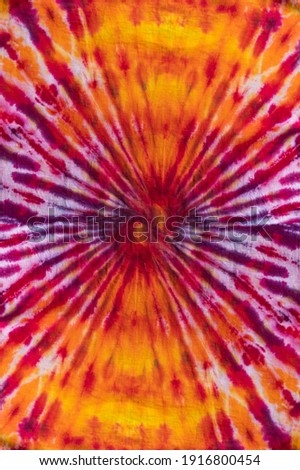 Fashionable Retro Abstract Psychedelic Tie Dye Sunrise Swirl Design.